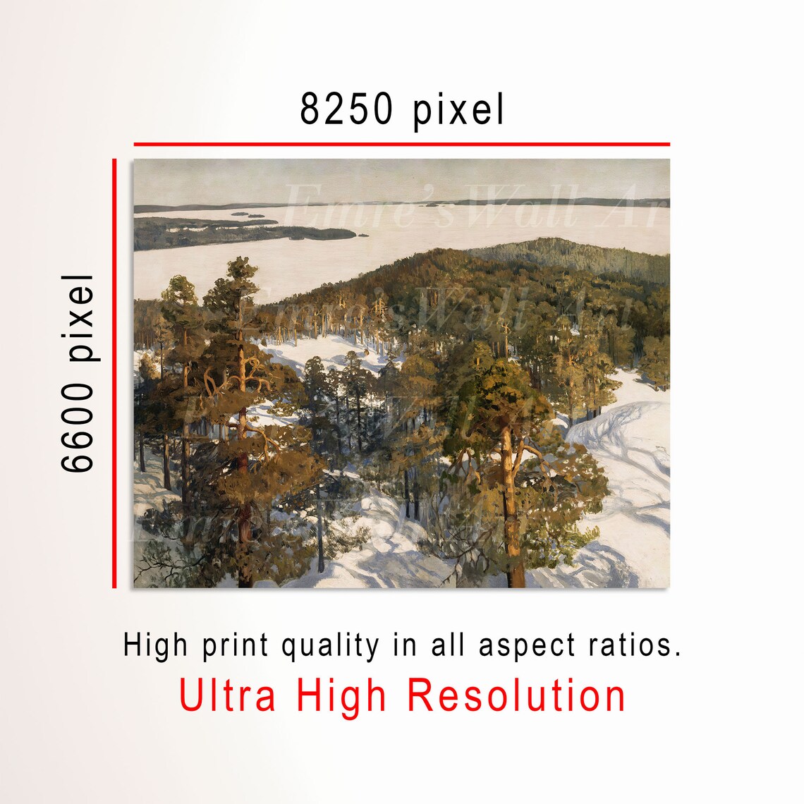 Winter Landscape Vintage Forest Scenery Art Print - Image 3
