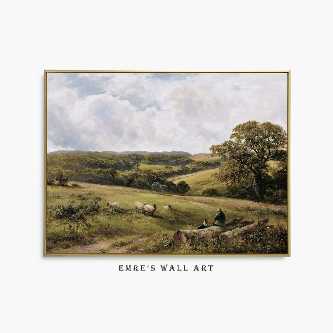 Vintage Country Oil Painting Wall Art Print