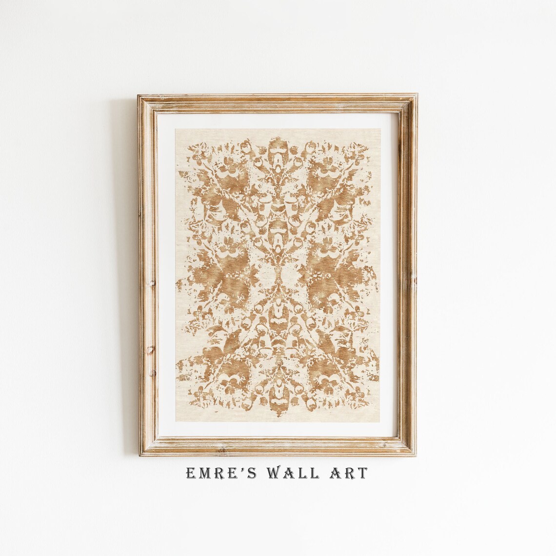 Vintage Gold Antique Tapestry Textile Wall Art Print