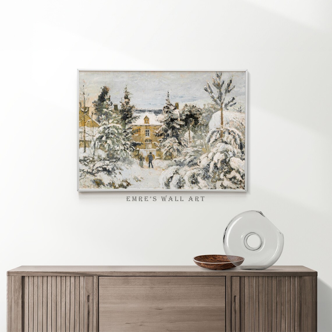 Vintage Christmas Holiday Art Print, Winter Country Scene - Image 2
