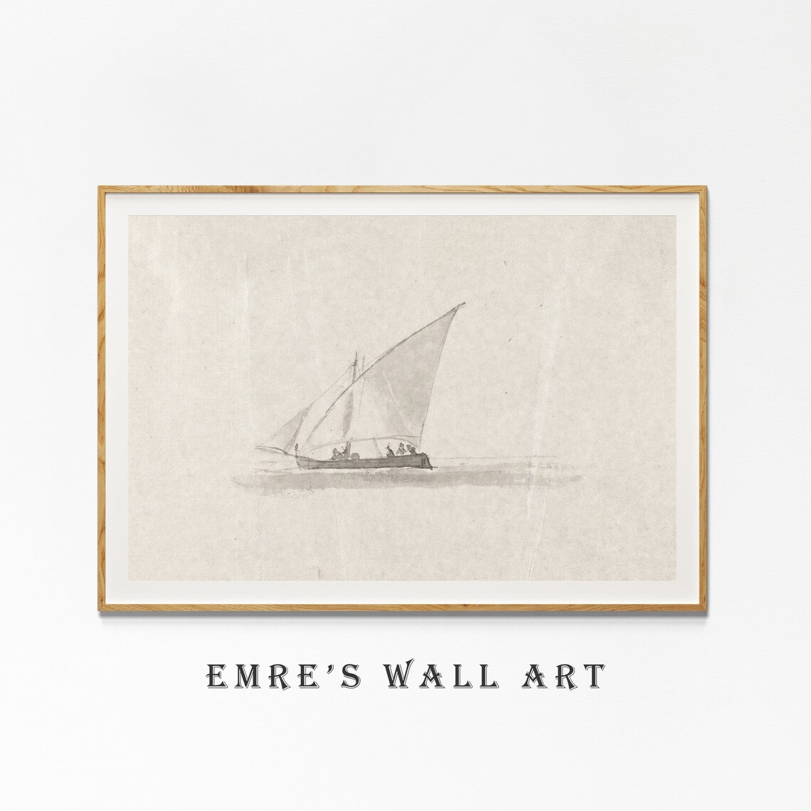 Vintage Sailboat Sketch Art Print, Antique Drawing - Image 4