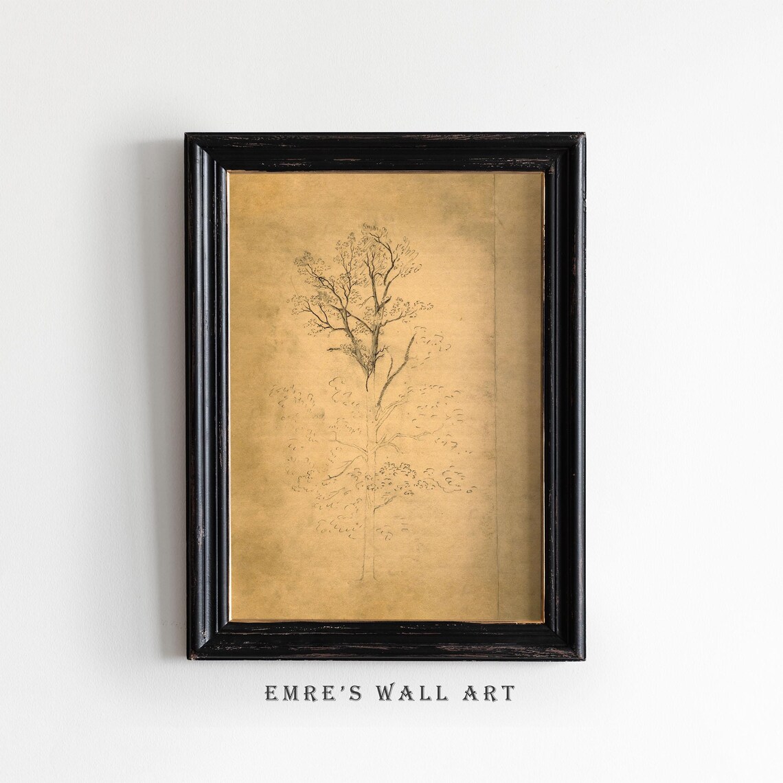 Vintage Tree Sketch Print, Rustic Neutral Decor - Image 2