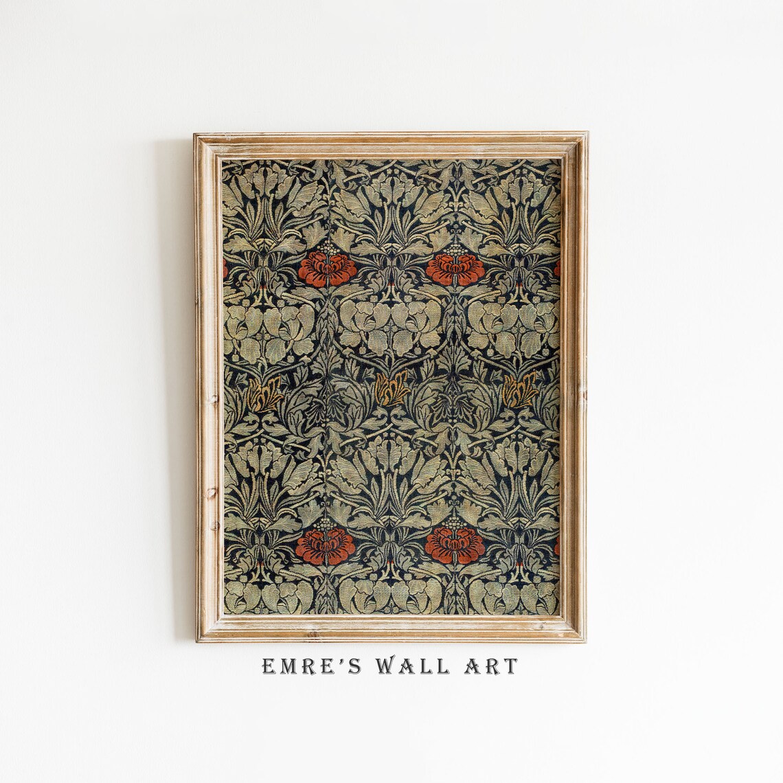 Vintage Textile Art Rug Pattern, Tapestry Art Print