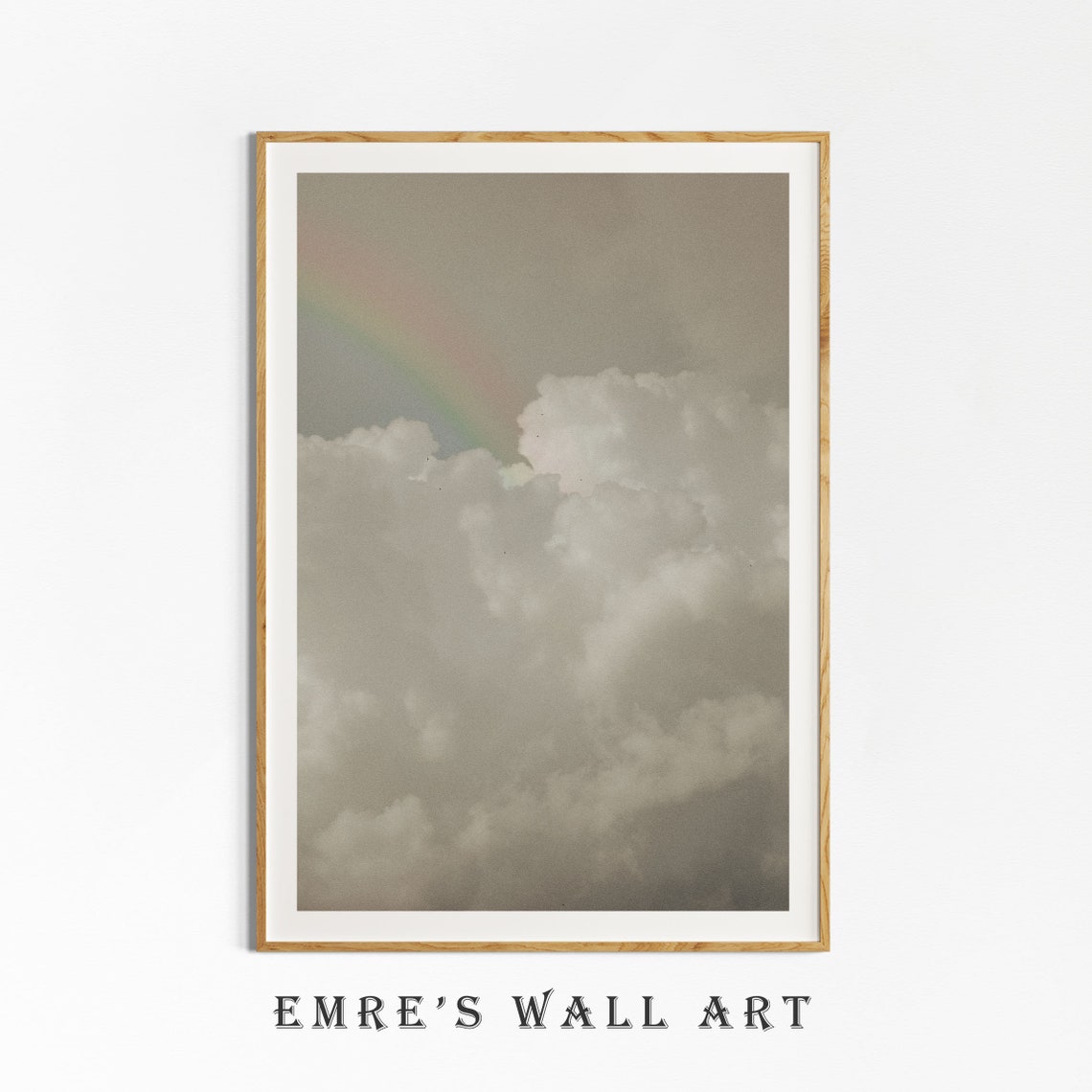 Soft Cloudy Sky with Faint Rainbow Minimalist Neutral Cloud Poster - Image 4