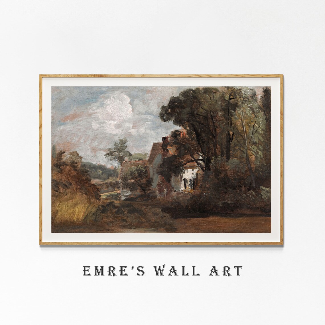 Vintage Country Cottage Painting Wooded Landscape Impressionist Art Poster - Image 4