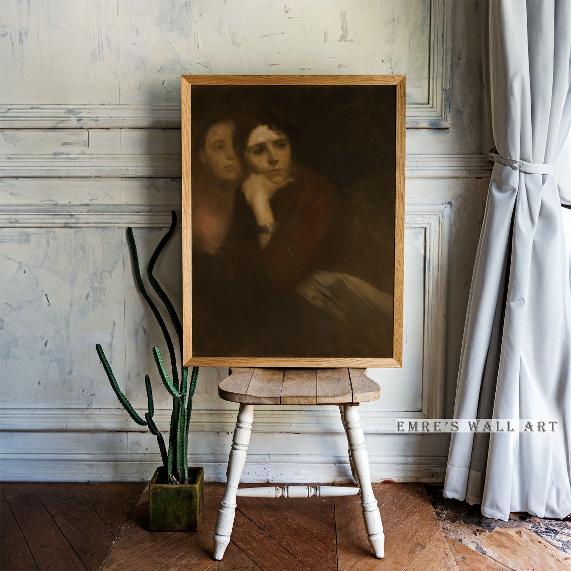 Vintage Moody Woman Painting French Portrait Art Print Aesthetic Room Poster Decor Dark Art - Image 2