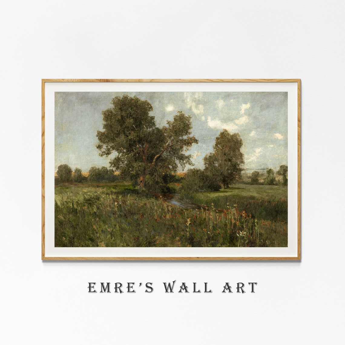 Summer Meadow Stream Between Trees Vintage Green Landscape Poster - Image 4