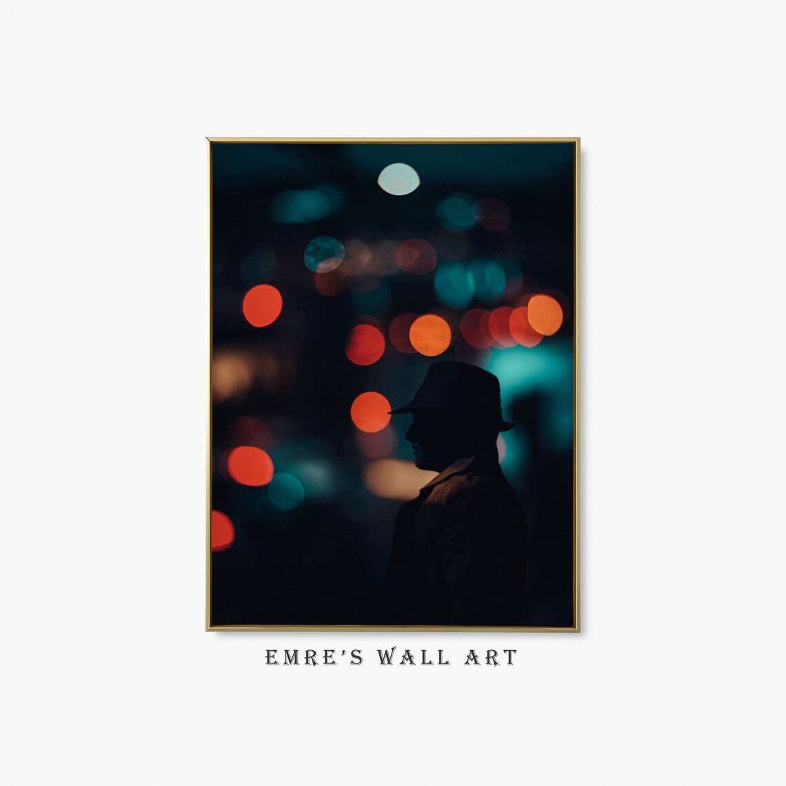 City Night Street Photo Art Print, Dark Academia