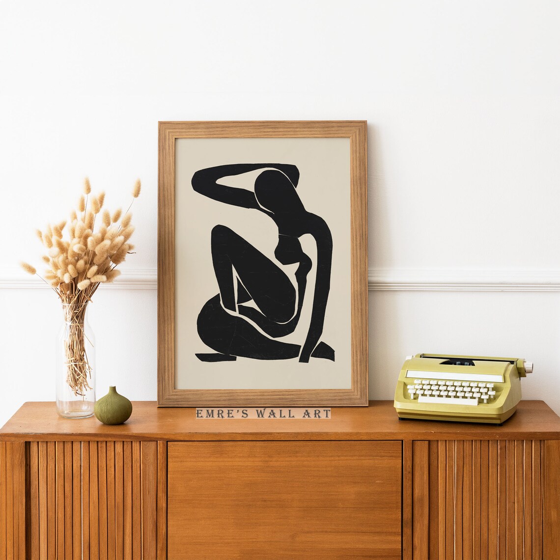 Figure Sketch Art Print, Vintage Woman Portrait - Image 2
