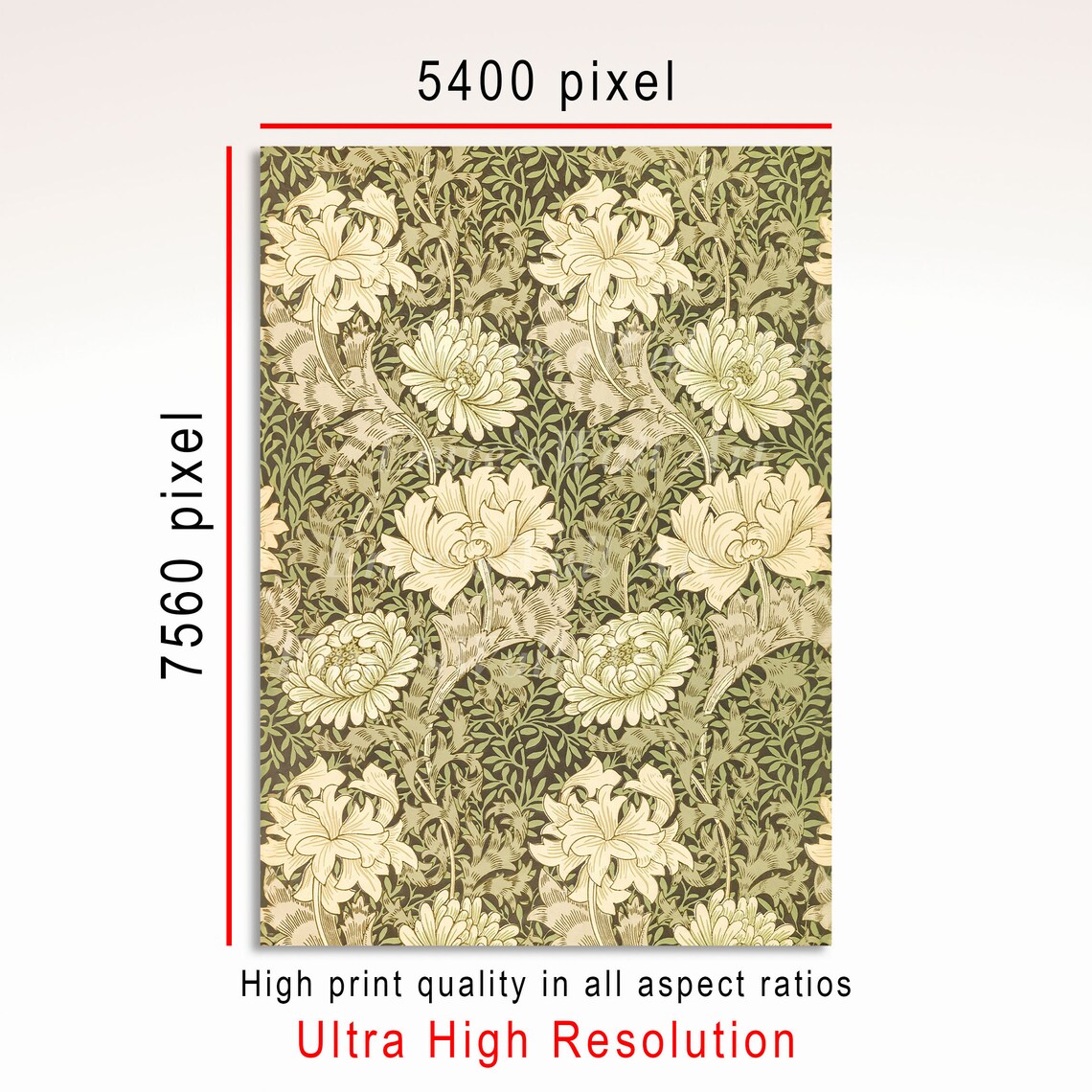 Vintage Floral Pattern Art Print, Botanical - Image 3