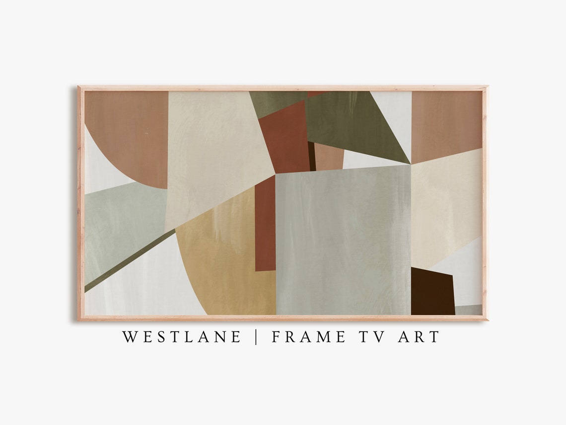Mid Century Modern Abstract Geometric Earth Tones Art Poster