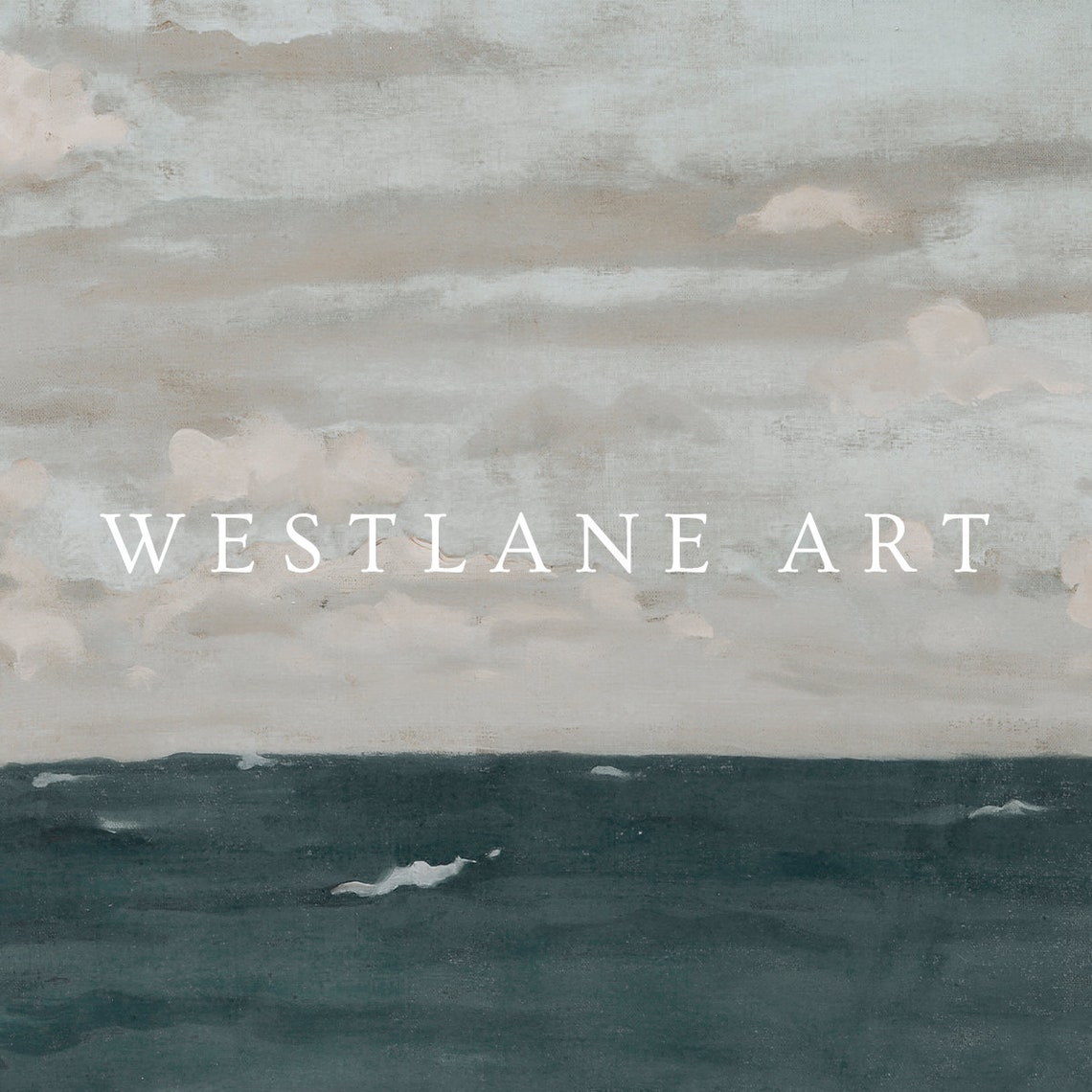 Moody Coastal Ocean Waves Dark Seascape Cloudy Sky Art Poster - Image 2