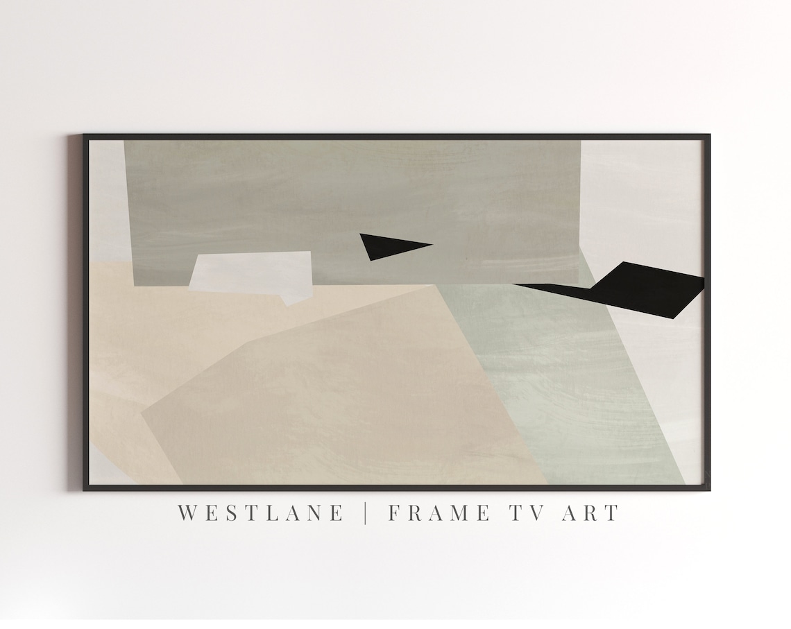 Muted Green Modern Abstract Painting