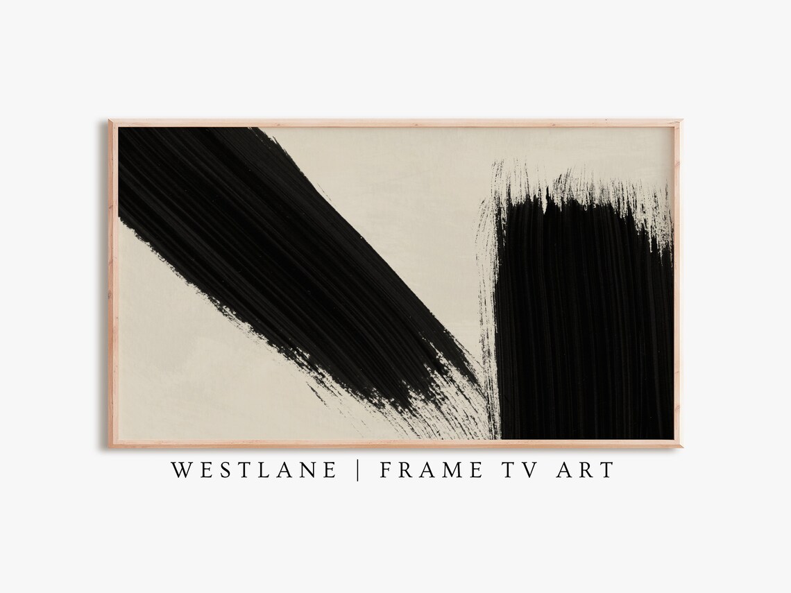 Abstract Frame TV Art, Neutral Modern Painting - Image 2