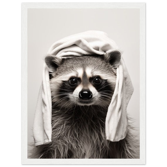 Raccoon Bathroom Humor Art Print