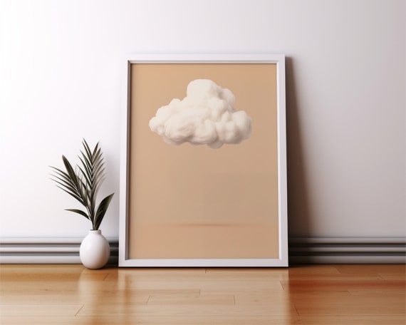 Beige Cloud Poster Moody Beige Decor Abstract Art Gift Print Minimalist Wall Art Surreal Cloud Poster Moody Beige Living Room Decor Sky Art