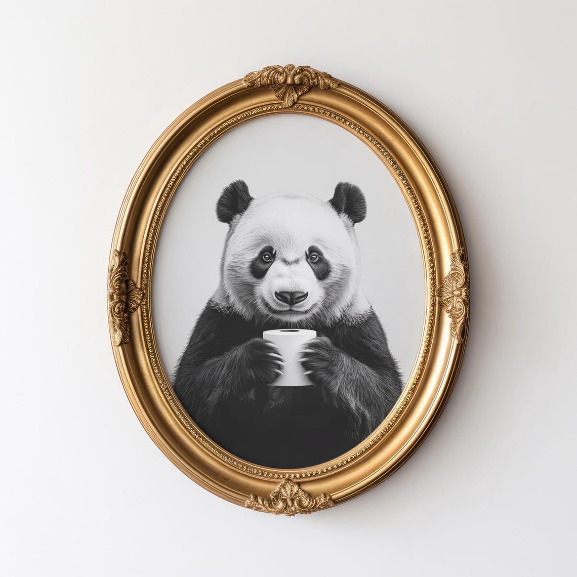 Panda Poster Animal Bathroom Print Panda Gift Panda Art Panda Bathroom Wall Decor Panda Black And White Bathroom Print Panda Wall Art - Image 3