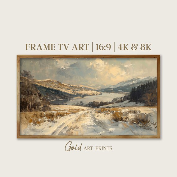 Frame Tv Art Winters Embrace Scenic Snowy Valley Decor Instant High Resolution Wall Art 4k 8k Gap24050