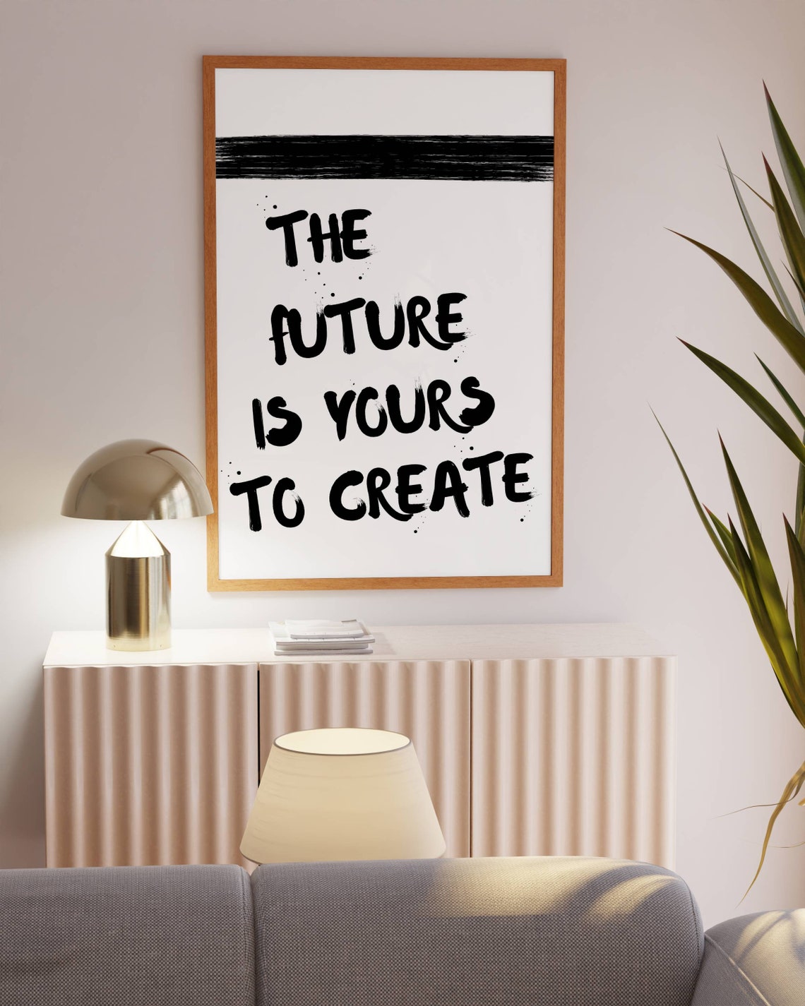 Future Is Yours To Create Poster Retro Wall Decor Inspirational Quote Print Trendy Aesthetic Home Decor Motivational Prints - Image 2