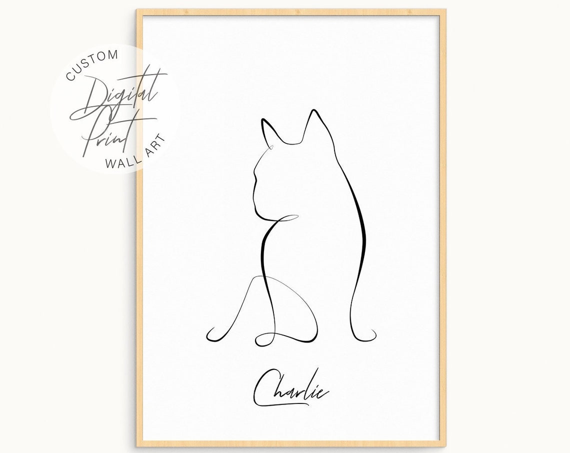 French Bulldog Customisable Gift Dog Lover Puppy Art Bulldog Line Drawing French Bulldog Silhouette Poster Gift Idea Animal Lover