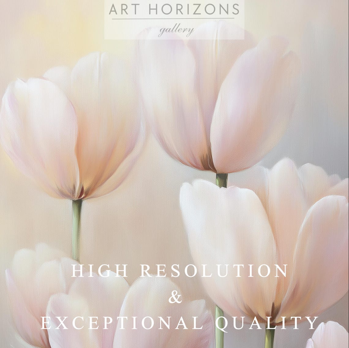 Tall Cream Tulips Glowing In Warm Light Elegant Floral Poster - Image 3