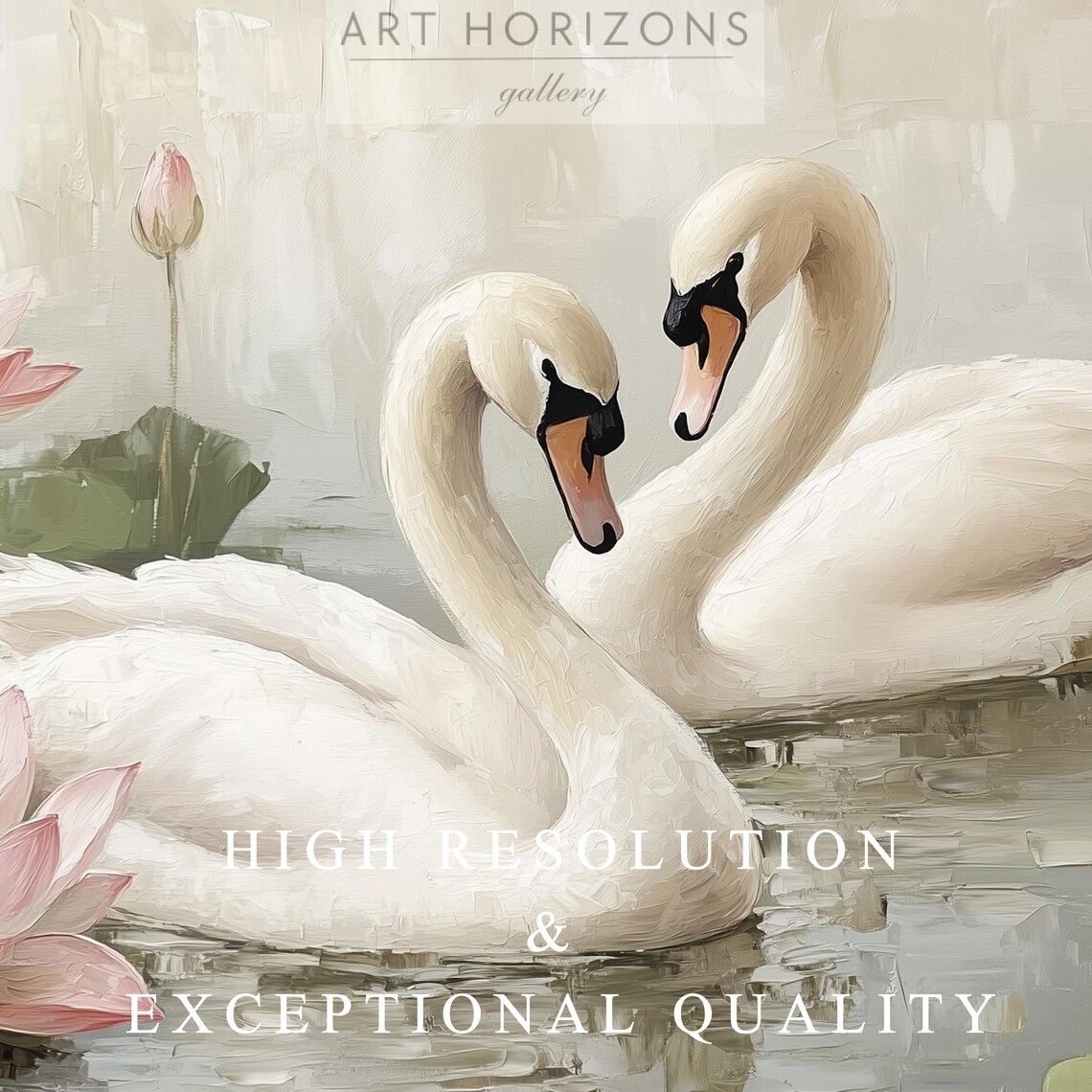 Swan Wall Art Print Vintage Wall Art Pastel Farmhouse Nursery Decor Antique Oil Painting Valentines Day Gift Lake Art A260 - Image 3