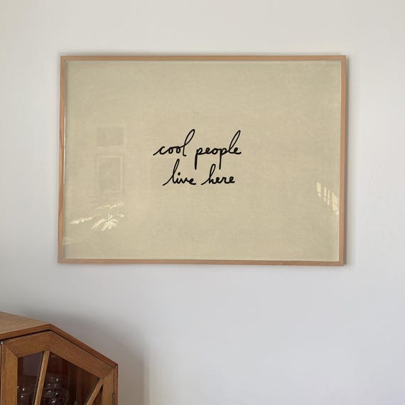 Cool People Live Here Print Funny Home Wall Art Entryway Decor Horizontal Digital Download