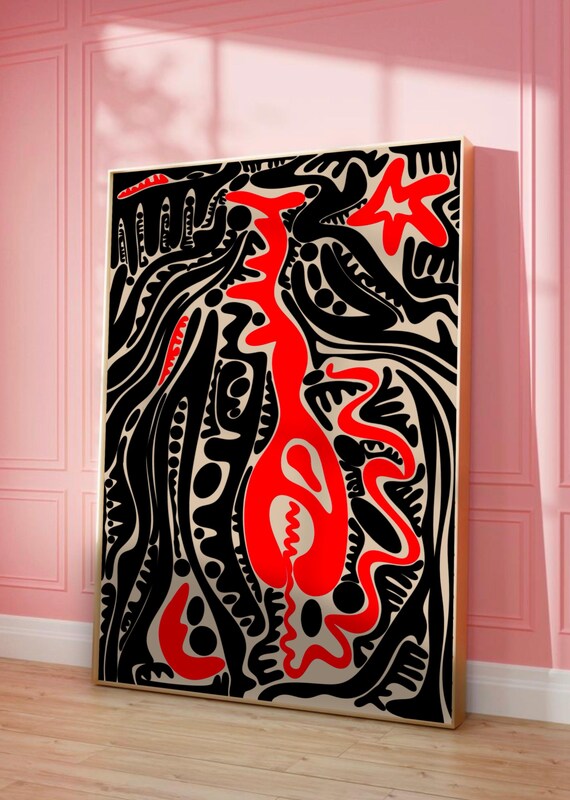 Colorful Drip Abstract Expressionism Art Print Modern Home Decor