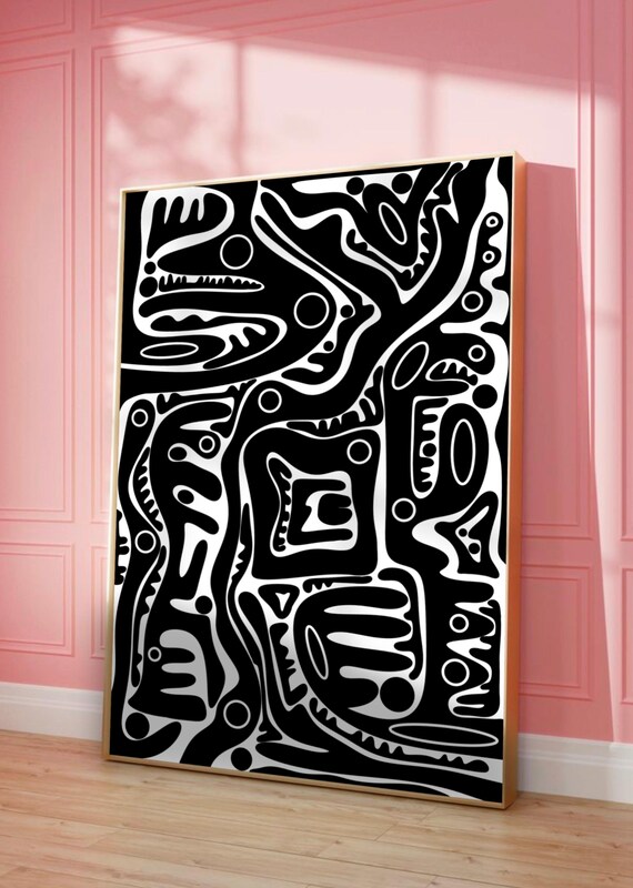 Colorful Drip Abstract Expressionism Art Print Modern Home Decor