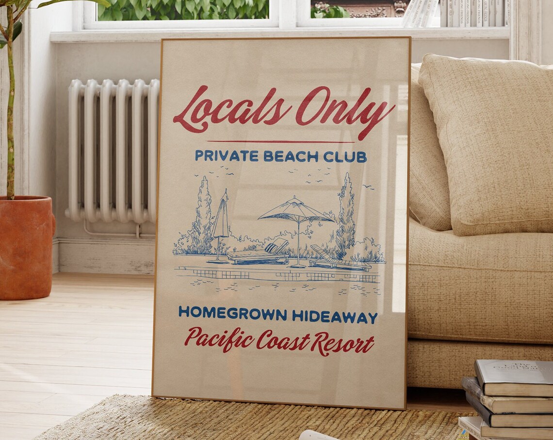 Locals Only Beach House Nautical Wall Art Print