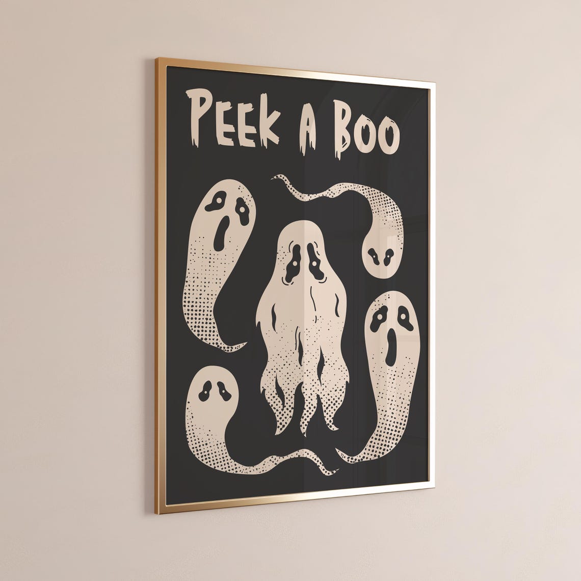 Peek A Boo Cute Ghosts Vintage Halloween Spooky Decor Wall Art - Image 2