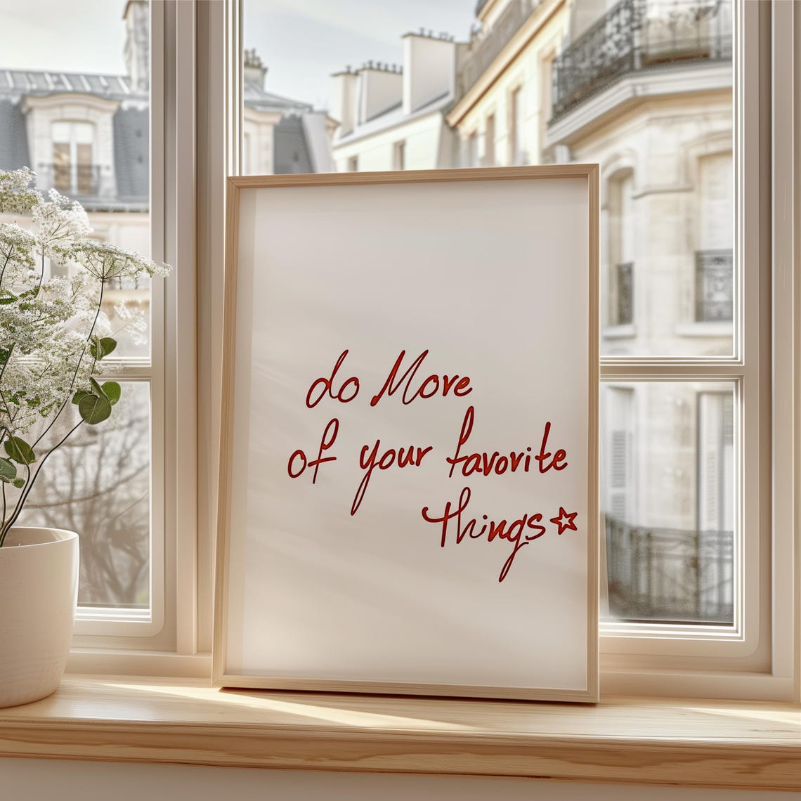 Your Favorite Things Art Minimalist Prints Love Poster Love Print Red Typography Scripture Wall Art - Image 3
