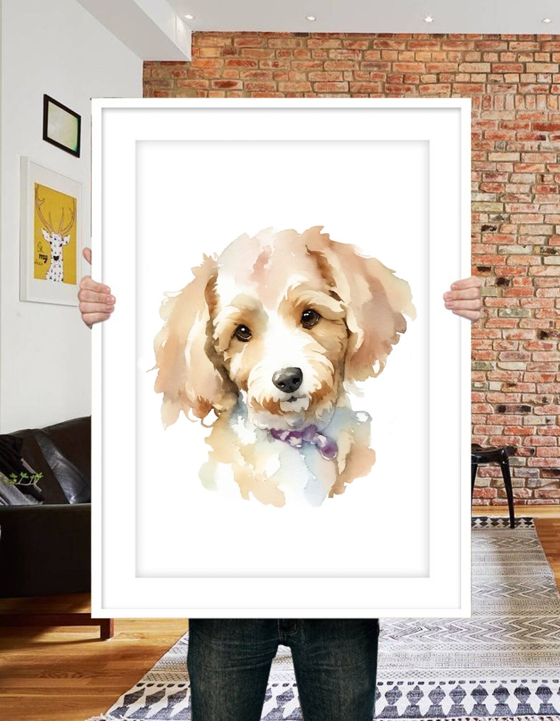 Custom Pet Portrait Dog Portrait Art Print - Image 2
