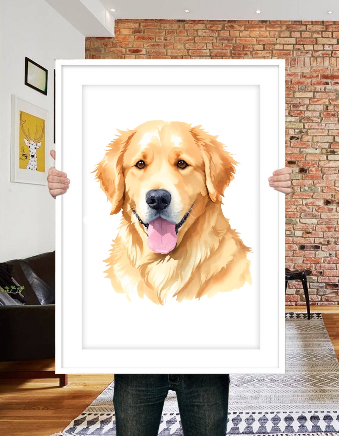 Custom Pet Portrait Watercolor, Dog Memorial Gift - Image 3