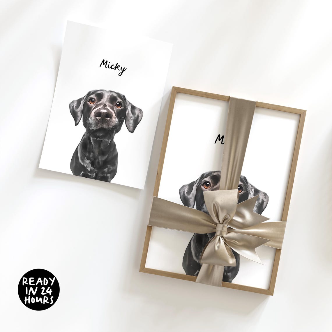 Personalized Brown Dog Portrait Named Harry Minimalist Pet Poster - Image 2