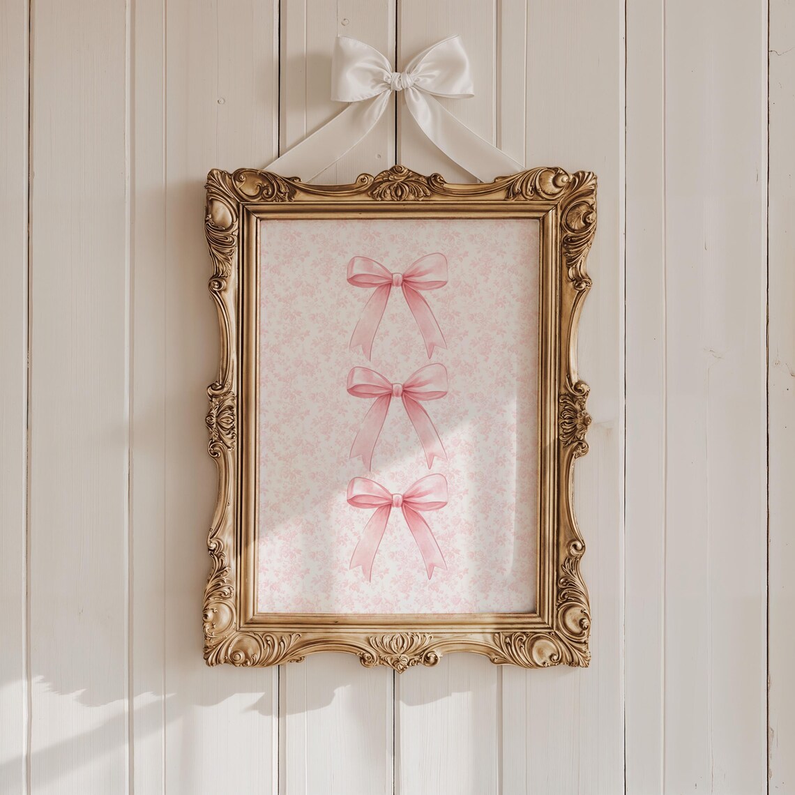 Pink Bow Coquette Aesthetic Nursery Wall Art