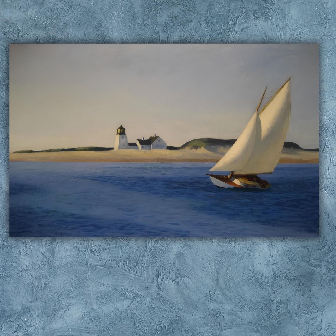Edward Hopper The Long Leg Sailboat Lighthouse Seascape Poster
