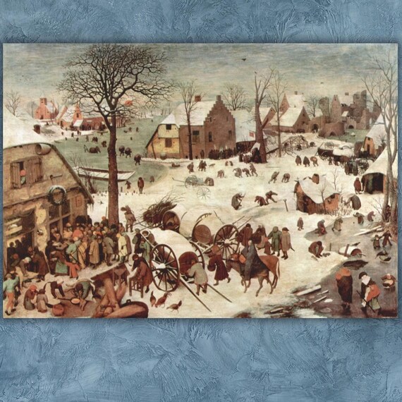 Bruegel The Census at Bethlehem Snowy Flemish Village Winter Art Poster