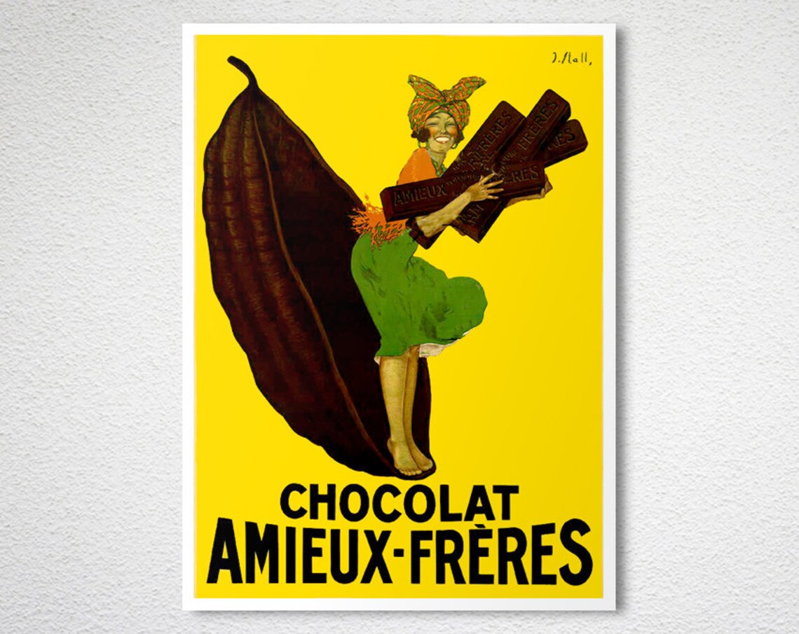 Chocolat Amieux Frères Vintage French Chocolate Advertising Poster - Image 2