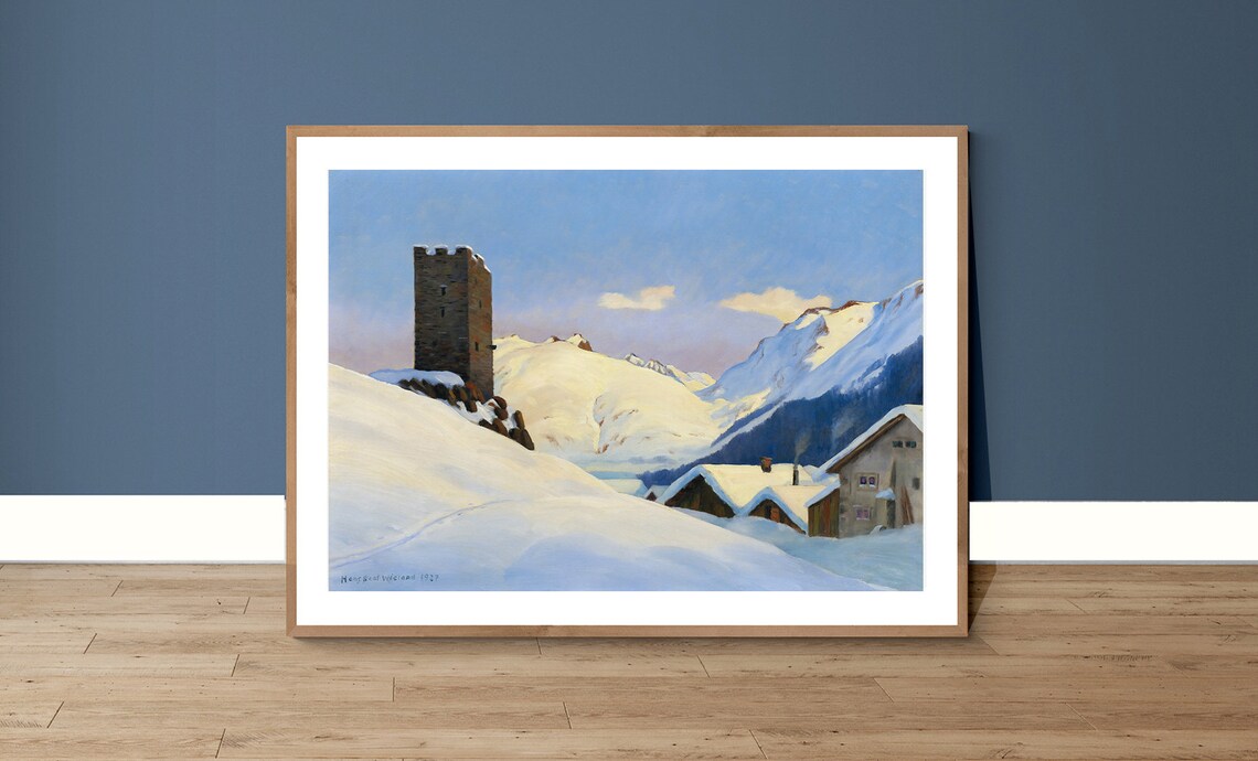 Hans Beat Wieland Hospental Winter Tower Alps Landscape Poster