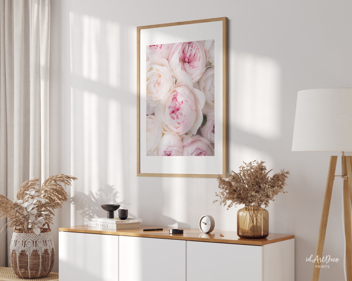 Romantic Blush Pink Peony Bloom Close Up Elegant Floral Poster - Image 2