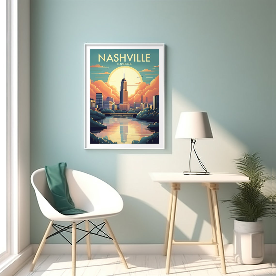 Nashville Poster Wall Art Wanderlust Gift Holiday Travel Gift Gift For Her Gift For Him Holiday Gift