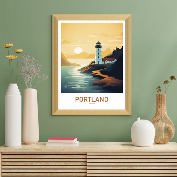 Portland Poster Wall Art Wanderlust Gift Holiday Travel Gift Gift For Her Gift For Him Holiday Gift