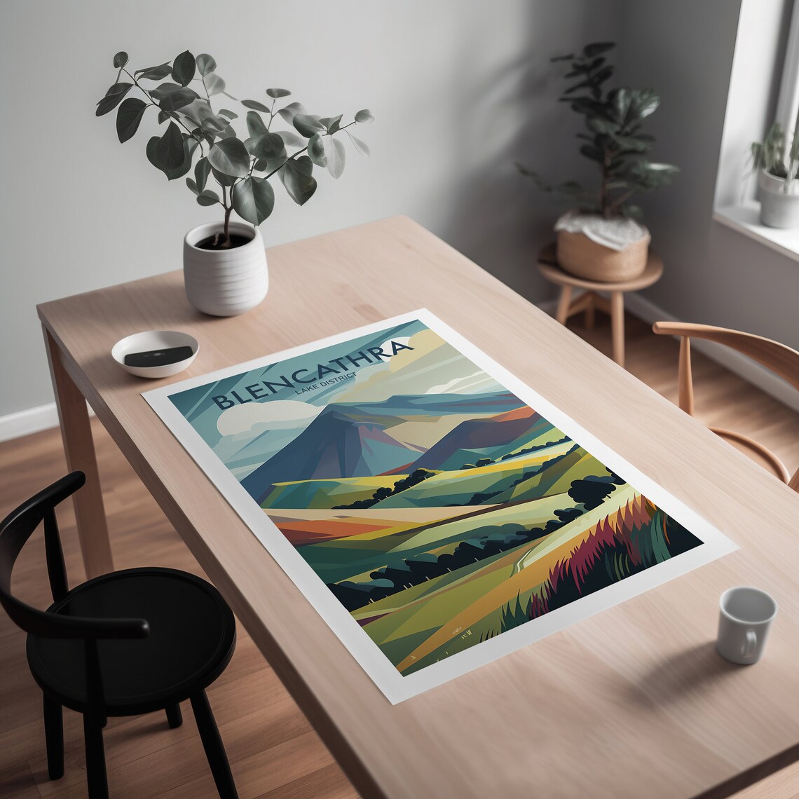Blencathra Lake District Travel Poster, Wall Art Print - Image 2
