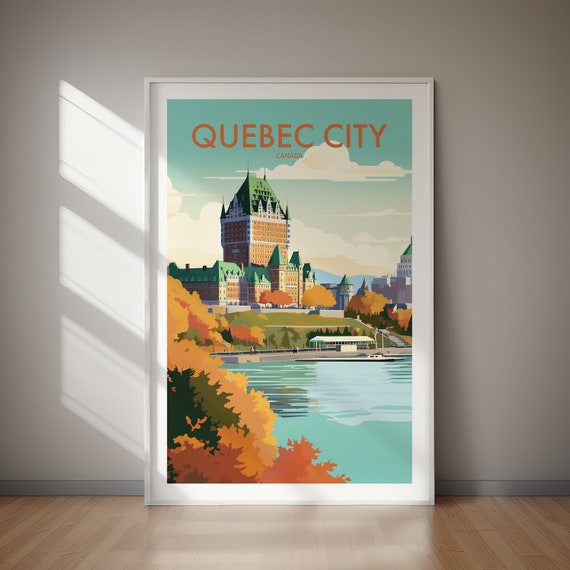 Quebec City Poster Wall Art Poster Print Travel Hiking Home Decor Print Travel Poster Gift Gift For Her Gift For Him