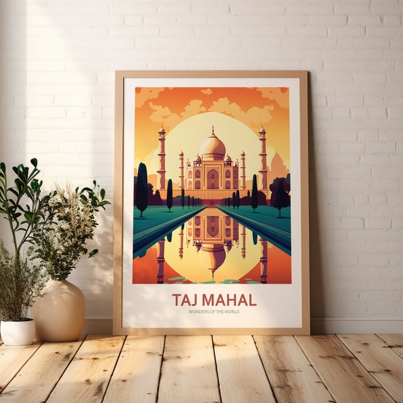 Taj Mahal Poster Poster Print Travel Print Travel Poster Holiday Hiking Wall Art Gift For Her Gift For Him
