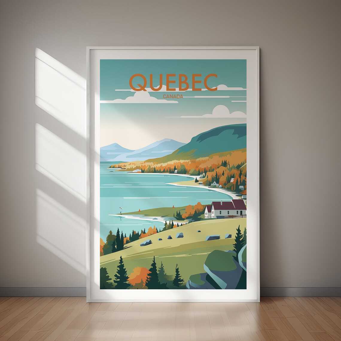 Quebec Travel Poster, Canada Wall Art Print