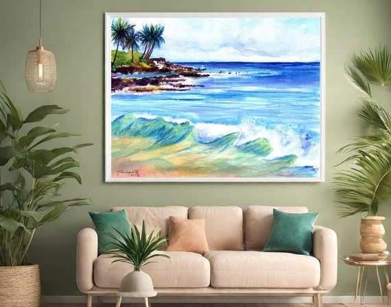 Brennecke's Beach, Kauai Hawaiian Beach Art Print