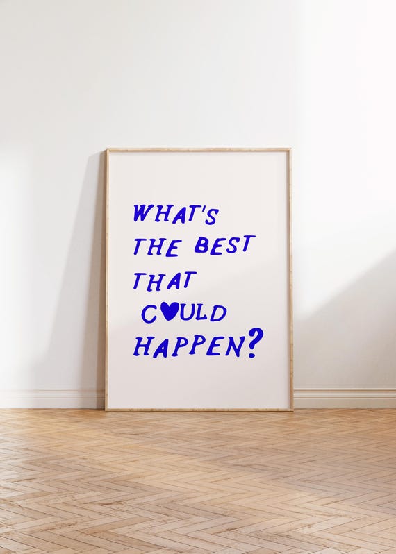 Minimalist Quote Heart Font Trendy Poster Living Room Feminine Blue Typography Wall Art Preppy Coquette Print