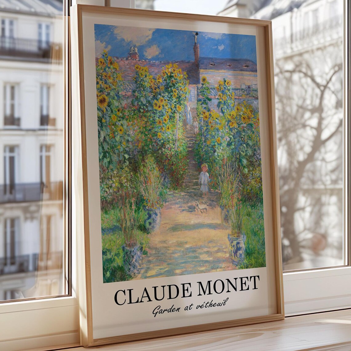Claude Monet Garden At Vetheuil Sunflower Path Impressionist Museum Poster